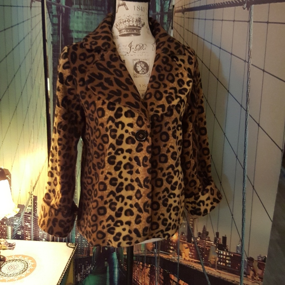 Leopard fleece jacket